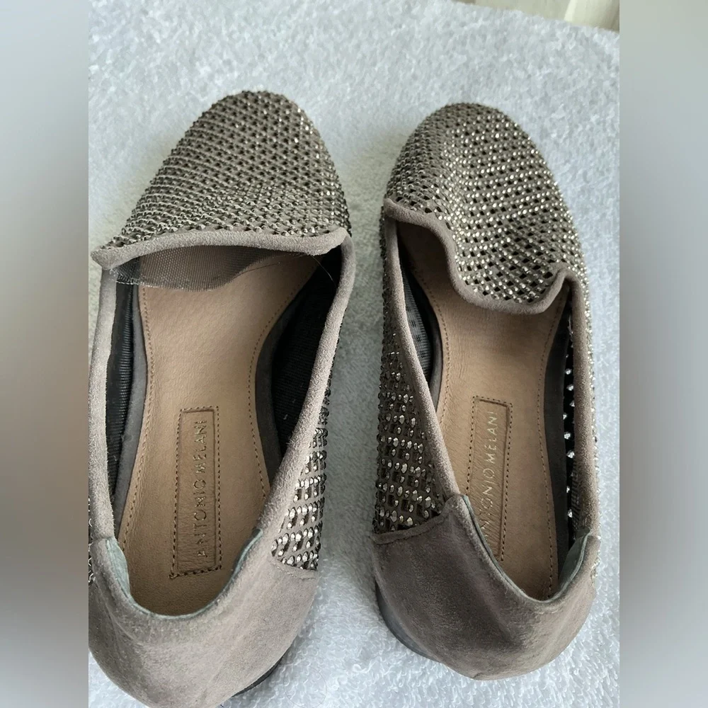 ANTONIO MELANI Black Studded Loafers shoes size 6
